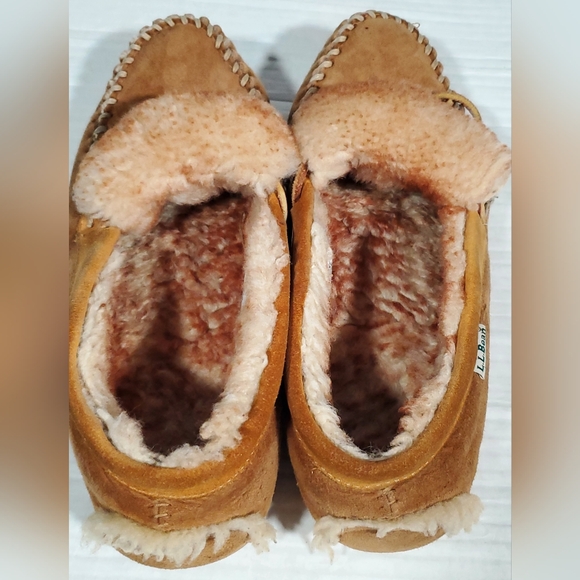 L.L. BEAN SUEDE MOCCASIN SLIP ON COMFY LOAFER SHOES SLIPPERS MENS 8 - Picture 7 of 8